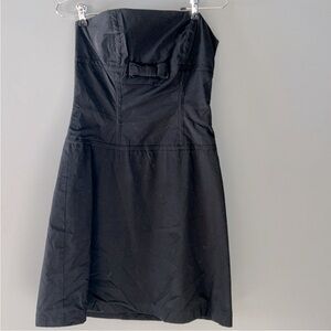 Tara Jarmon Black Strapless Sheath Dress Cocktail